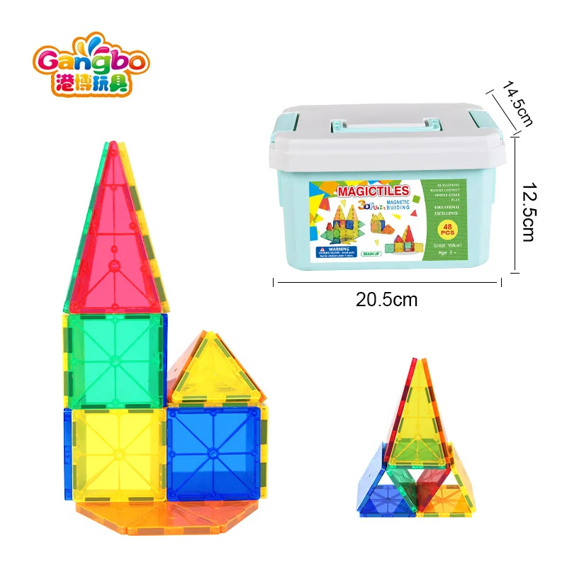 

Bo Genuine Product Magnetic Building Blocks Plastic Toy Educational Color Assembled Toys Transparent Plastic Magnetic