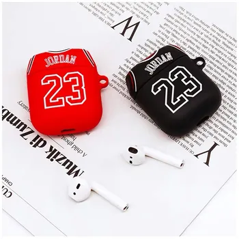 

Silicone Cute NO.23 Jordan Earphone Case for Funda Airpods2 1 Headphone Coque Cover Wireless protective Charging dust guard case