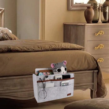 

Bedside Storage Bag Felt Hanging Storage Organizer Bedroom Dormitory Sofa Side Storage Bag