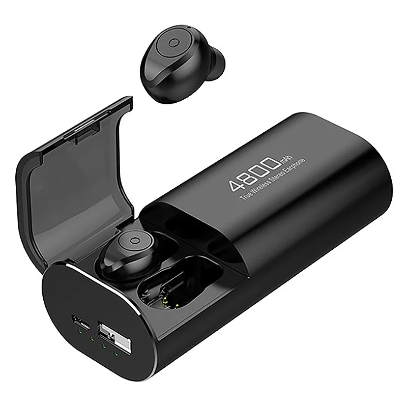 Wireless Bluetooth 5 0 Headphones with 4800MAh Charging Case As Power Bank with Mic USB Type C Cable TWS Stereo In Ear Earphon