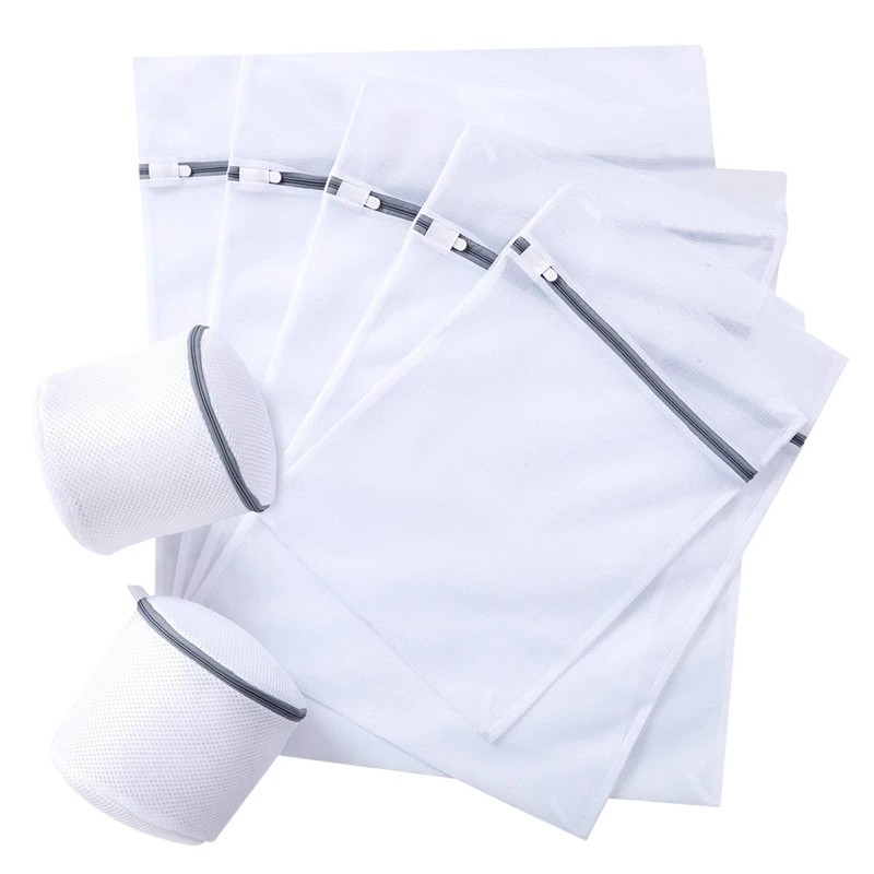 Laundry Net Bag For Washing Machine Durable With Zipper Delicate Washer Dryer Bras (7 Piec | Дом и сад