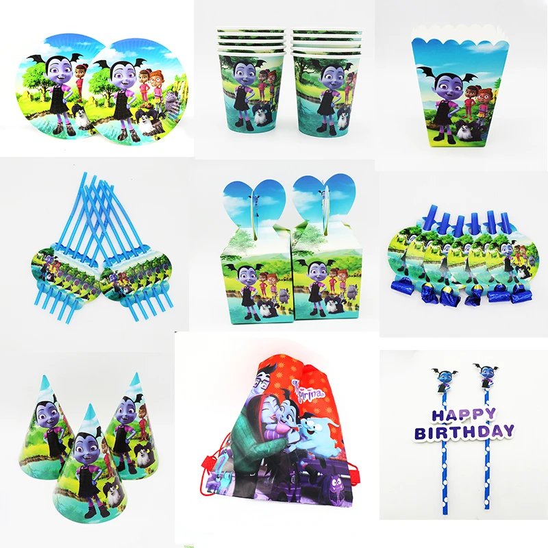 Vampirina вечерние украшения детский душ вечерние поставки Vampirina одноразовые тарелки салфетки для стаканчиков баннеры выбросы