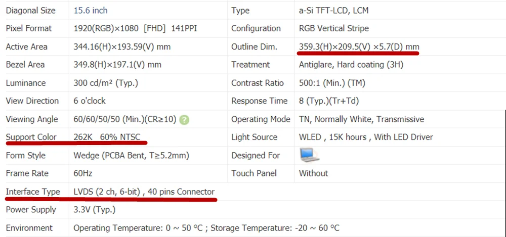 02 LP156WF1 TLC1 B1 B2 F3 B156HW02