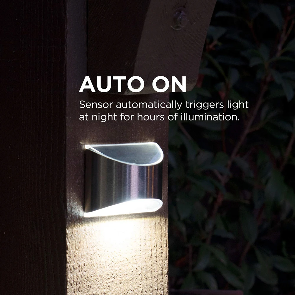 Stainless Steel Outdoor Solar Light  Solar Garden Wall Light Waterproof Solar Powered Wall Lights for Garden Front Door Garage Backyard (5)