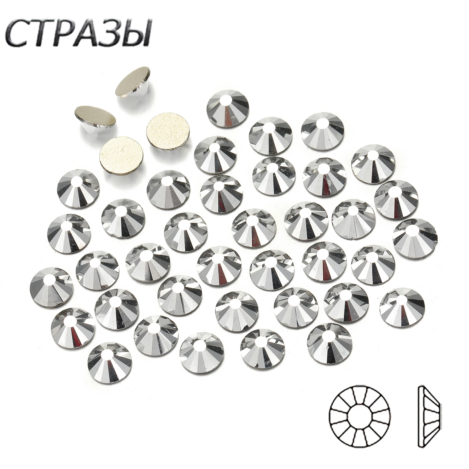 

CTPA3bI Crystal Light Chrome All Size Non Hotfix Glass Crystal Rhinestones Flatback Nail Rhinestone For Charms 3D Nails Art