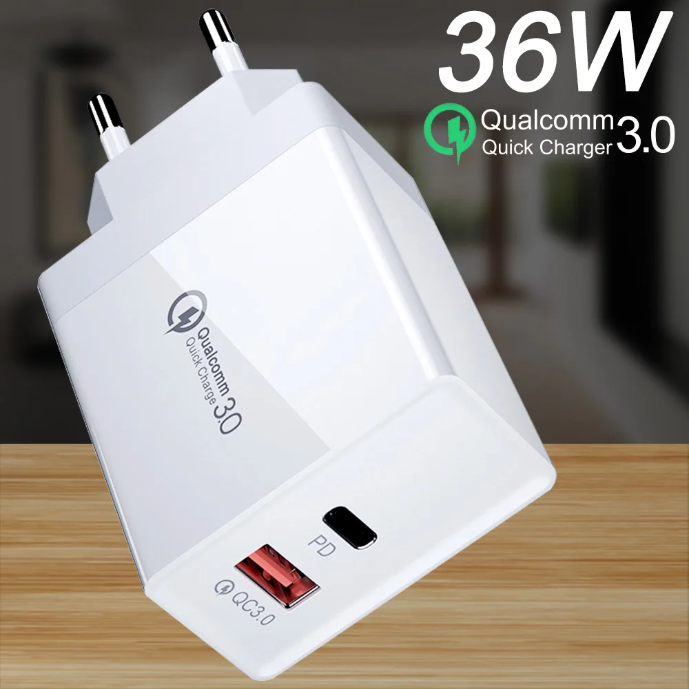 

36W Mobile phone Charger USB Charger Quick Charge 3.0 FCP Turbo US EU UK Plug Adapter for Samsung S9 iPhone Huawei Xiaomi