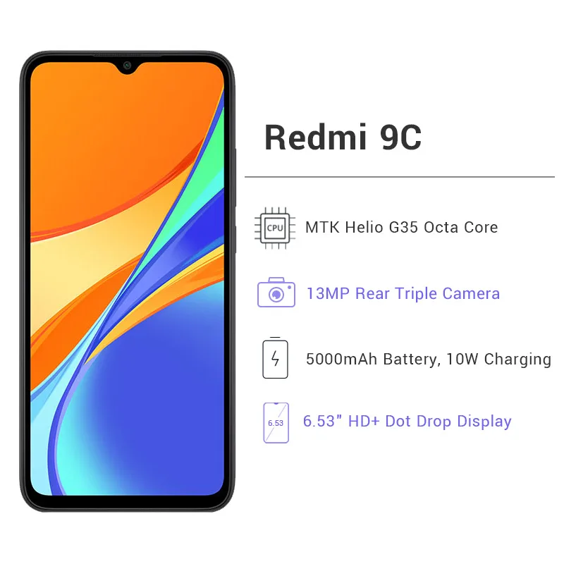 Global Version Xiaomi Redmi 9C Mobile Phone 3GB RAM 64GB ROM 13MP Triple Camera MTK Helio G35 5000mAh Battery Redmi9c ► Photo 2/6