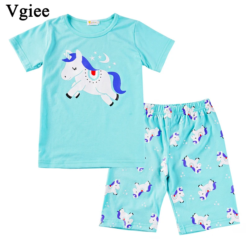 

Vgiee Kids Clothes Girls Butterfly Print Boutique Kids Clothing 2019 Fashion Summer Unicorn Cartoon Girls Set Clothes CC146