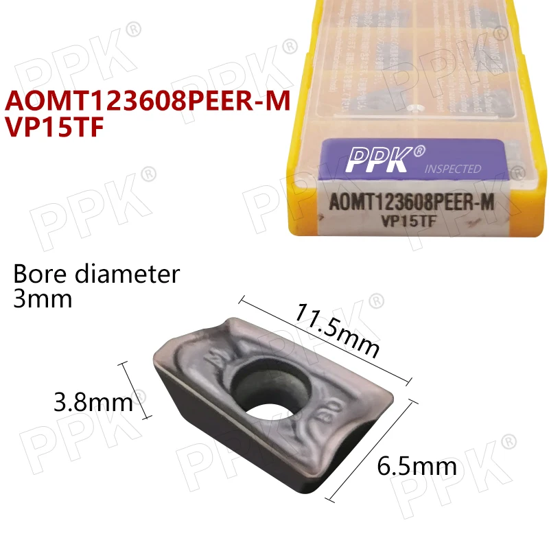 10 шт. карбидные вставки AOMT123608 одноранговый M VP15TF токарный резец для металла