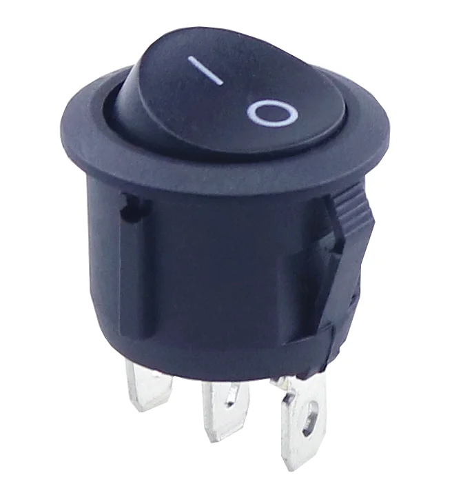 on-off 3pin black 1 шт. красный черный белый Вкл/Выкл круглый Кулисный тумблер 6A/250VAC 10A 125VAC Пластиковый Кнопочный Переключатель 2PIN - Цвет: on-off 3pin black