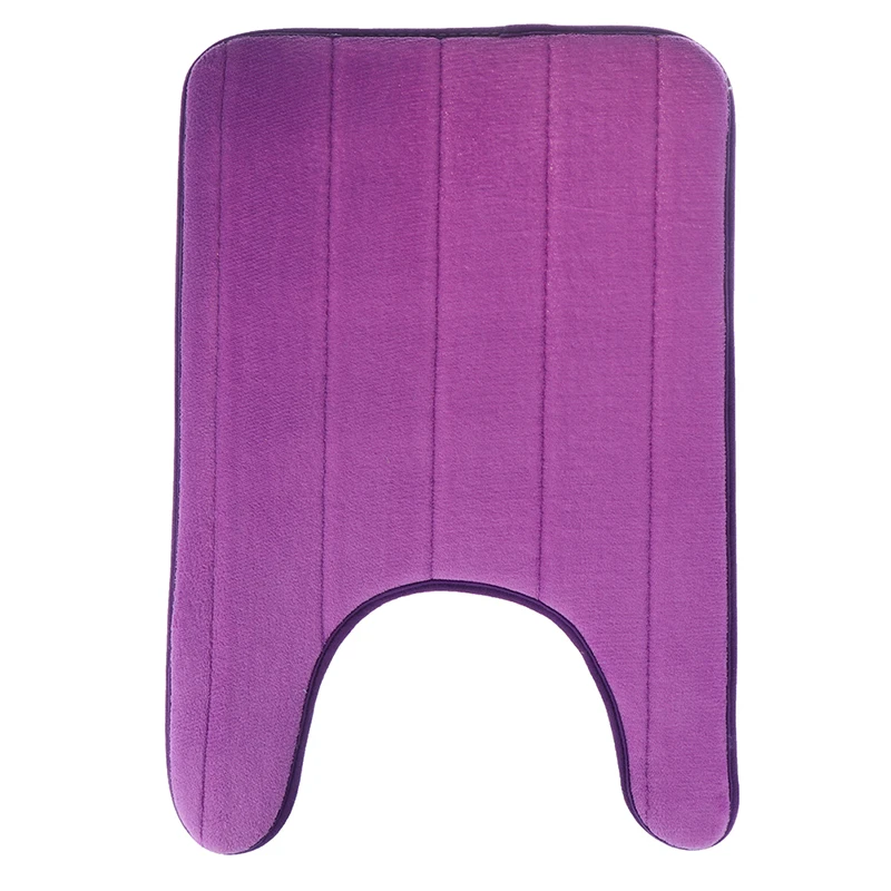 purple U-образная пена с эффектом памяти, коврики для ванной, коврик для туалета, коврик для ванной комнаты из кораллового флиса, ковер, противоскользящие напольные ковры, домашний декор - Цвет: purple