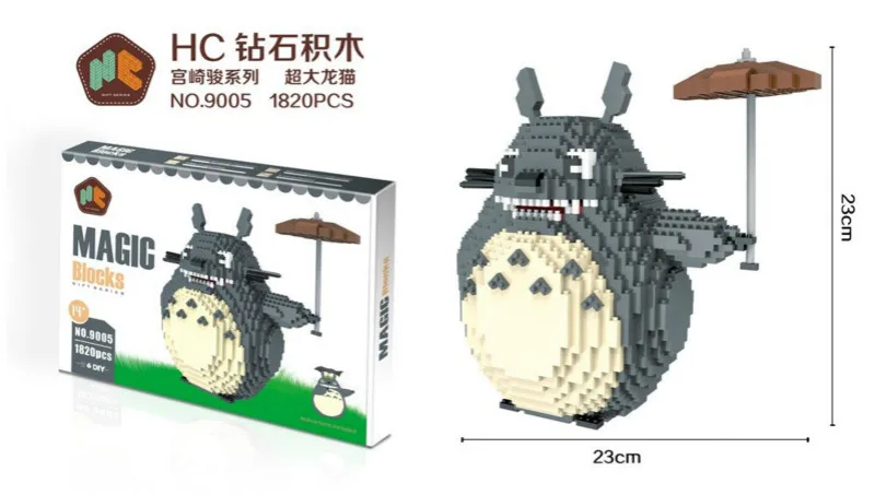 1280-2276 штук 9001-9026 больших размеров блоки Тоторо мини блоки микро блоки Супер Марио DIY строительные игрушки модель для детей Подарки