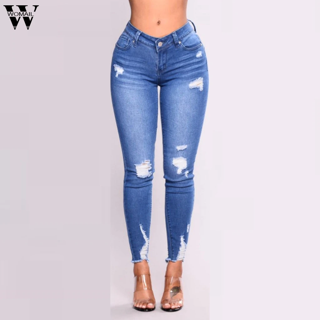 Womail женские узкие джинсы плюс размер длинные потертые джинсы Femme плюс размер 3xl Push Up винтажные узкие брюки