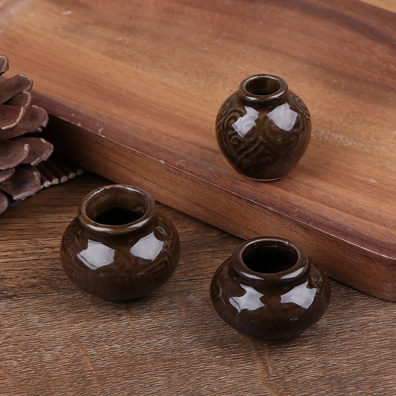 3pcs/set Dollhouse Miniatures Ornaments Accessories Ancient Ceramic Pottery Model Retro Decoration | Игрушки и хобби