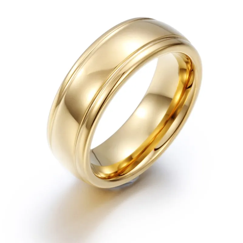 Золотистый вольфрамовый кольца для мужчин модные ювелирные изделия обручальное кольцо для мужчин bijoux вечерние аксессуары - Цвет основного камня: Gold