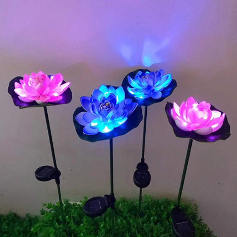 

Solar Led Outdoor Lotus Light Control Outdoor Waterproof Light Shining Lotus Flower Light Solar Lamp For Garden Villa Decoration