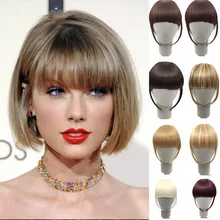 Xuanguang натуральный кабело falso franja preto marrom auburn vermelho зажим em cabelo sintético franja clip Liuhai