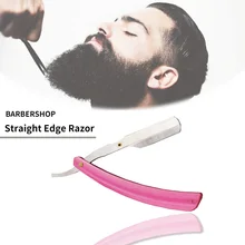 Private Label Pink Straight Shaving Razor Men Shaver Rack For Barbershop Hair Styling Eyebrow Shaping Knife Sideburns Shaver