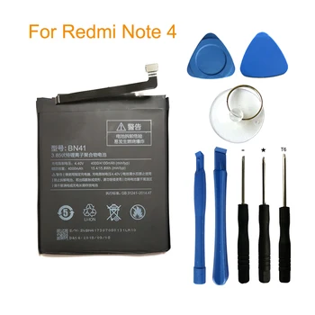

2pcs/lot Original BN41 Battery For Xiaomi Redmi redmi Note 4 / Note 4X MTK Helio X20 4000mAh Original Battery + Tools