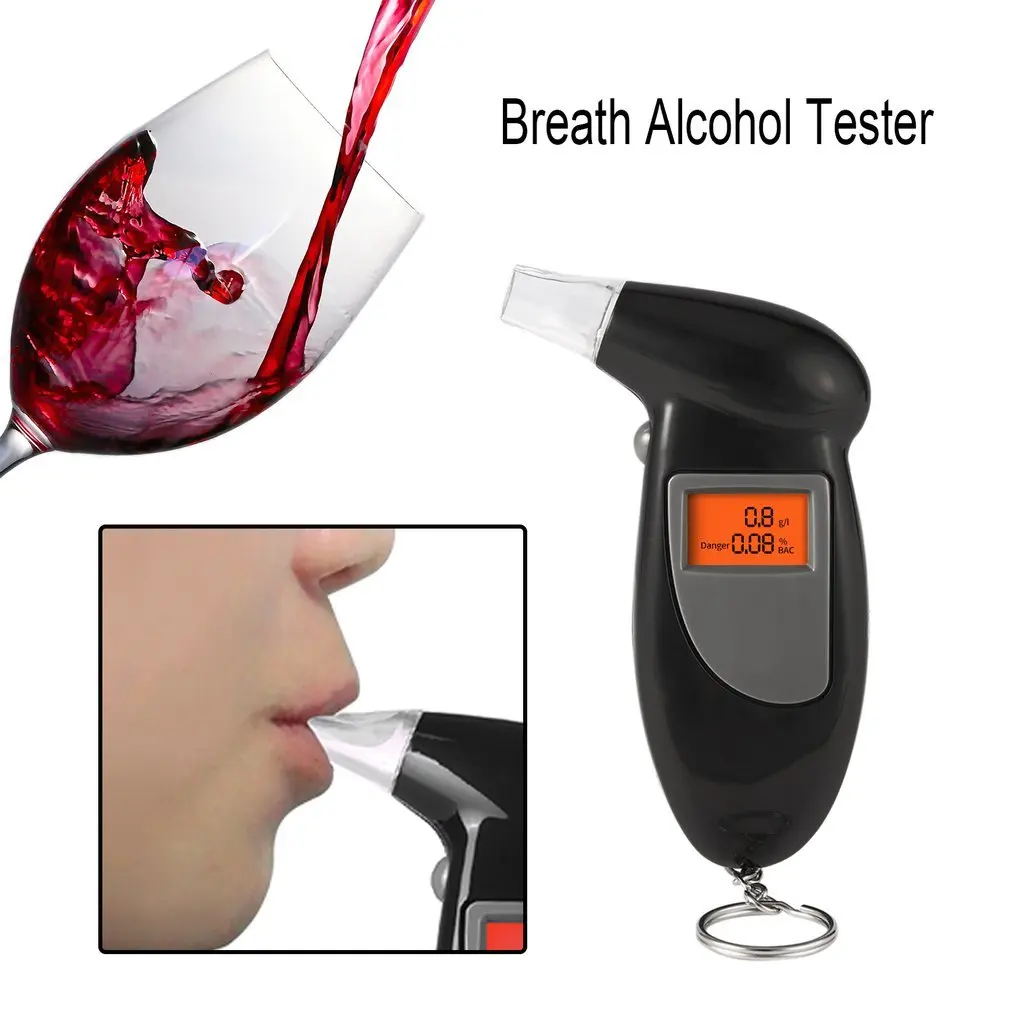 Backlight Digital Alcohol Tester Digital Alcohol Breath Tester Breathalyzer Analyzer LCD Detector Backlight Light
