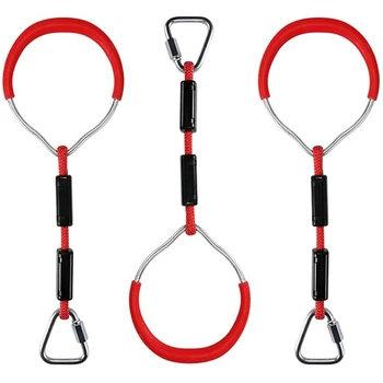 

Children's Aerial Hanger Gymnastics Ring Yard Outdoor Gymnastics Ring Training Equipment Line (3 Pieces Red)