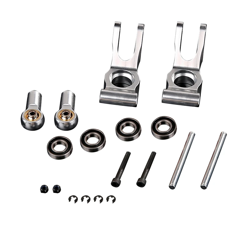 CNC One-Piece Rear Wheel Bearing Base Kit Fit for 1/5 HPI ROFUN ROVAN KM BAJA 5B 5T 5SC RC CAR PARTS-Silver
