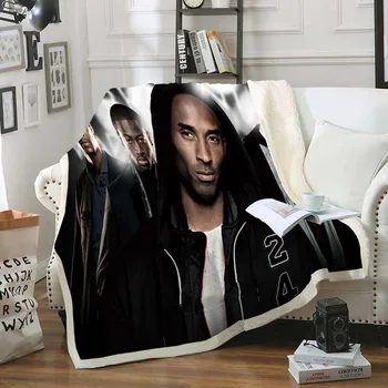 

Kobe Bryant Plush Sherpa Blanket on Bed Throw Blankets for Adult kids 3D Printed basketball Microfiber Bedding on Sofa 150x200cm
