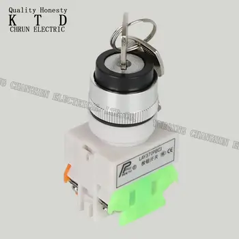 

22MM LAY37-11Y2 Key Switch Turn On Turn Off Two Positions Self-Locking 1NO 1NC Key Knob Switch Keep Safety