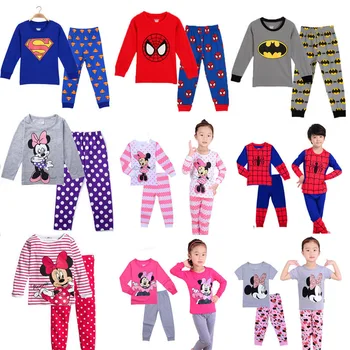 

2020 Girl boy cotton Pajamas sets cartoon Superman Spider-Man toddler sleepwear superhero pijamas baby Pyjamas suit kids clothes