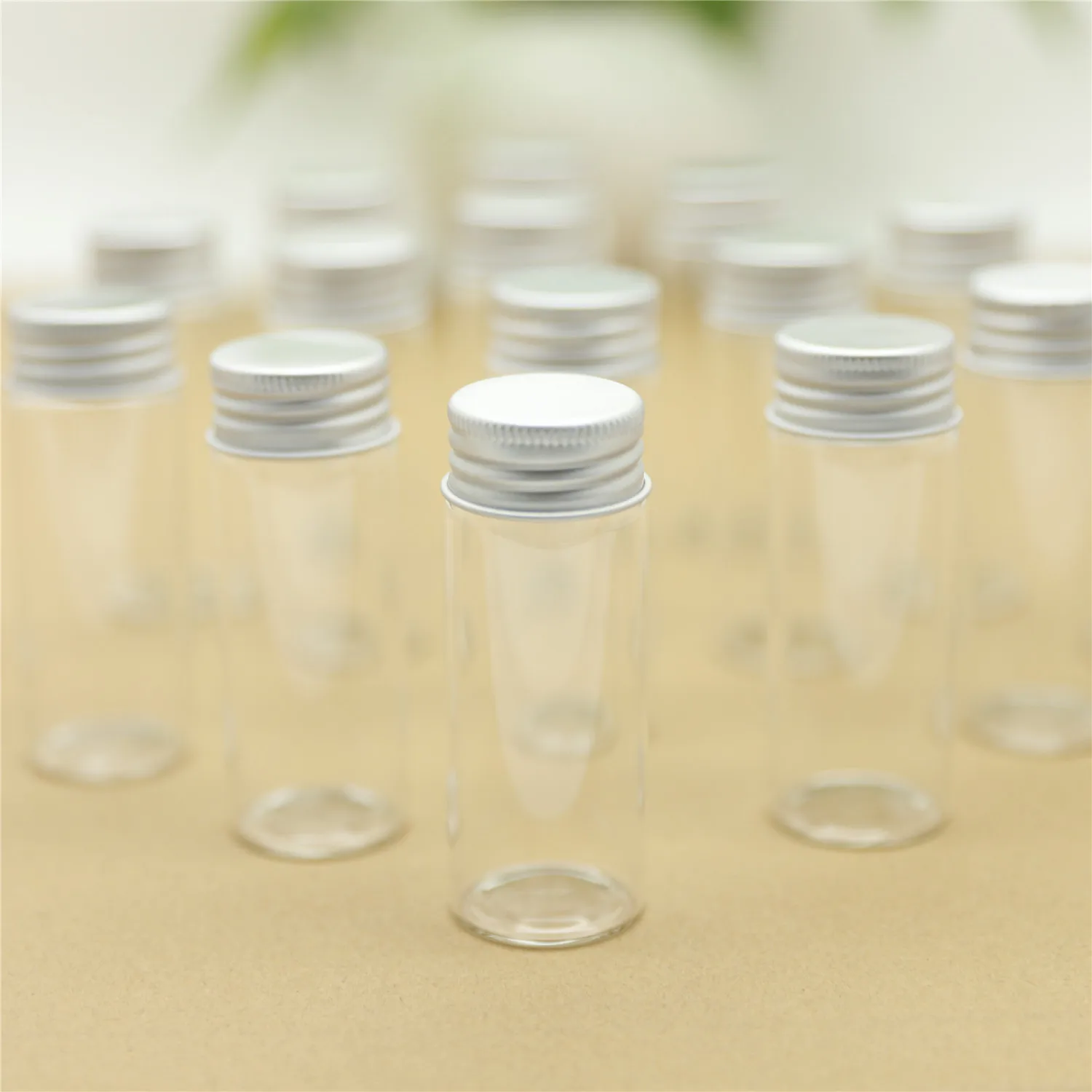 20*30*80mm 40ml Bottles with Aluminum cap Bottles Jars Decorative Glass Pill Container Message