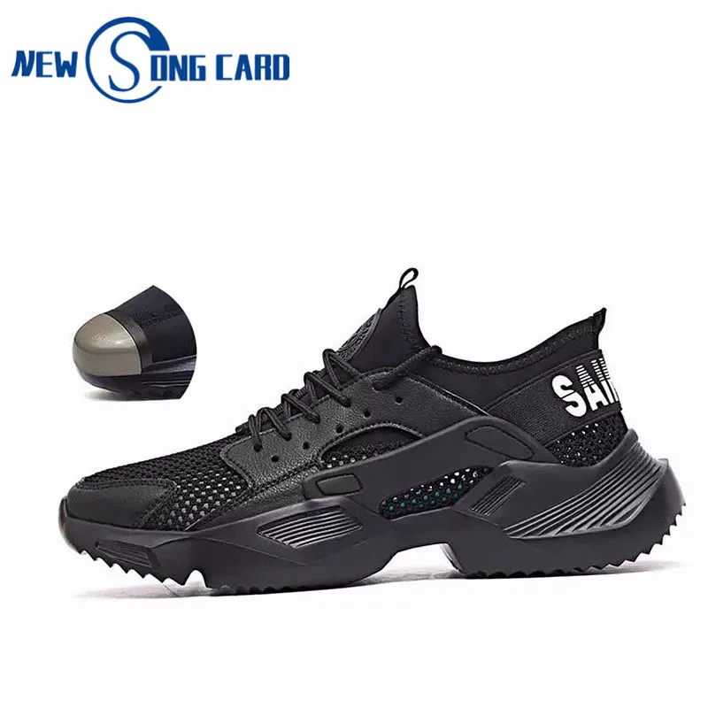 

2019 fashion New song card Work Safety Shoes sneakers Ultra-light soft bottom Men Breathable Anti-smashing Steel Toe Work Boots
