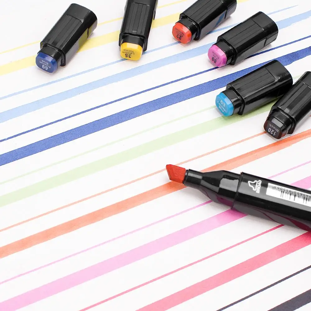TOUCHFIVE Markers 30 40 80 168 Colors Dual Tips Alcohol Graphic Sketch Twin