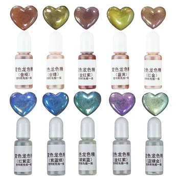

10 Colors Color Shift Pearl Pigment Aurora Chameleons Resin Pigment Kit Colors Change Resin Colorant Dye Jewerly Making