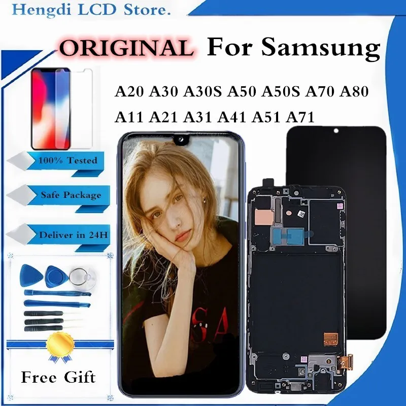 ЖК-дисплей с сенсорной панелью и дигитайзером для Samsung A20 A30 A50 A71 A51 Замена
