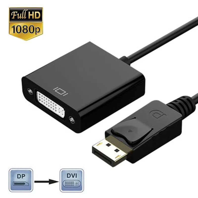 

1080P DP to DVI Adapter DisplayPort Display Port Male to Female DVI Cable DisplayPort Display Port Cable for Monitor Projecto