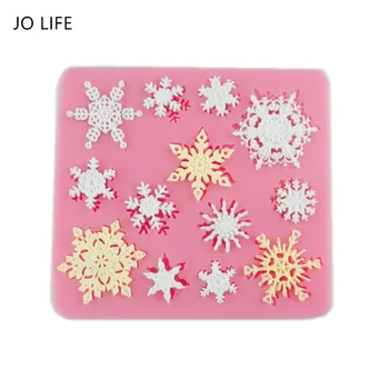 

JO LIFE Cake Decorating Tool Silicone Mold Snowflake DIY Handmade Soap Fondant Baking Chocolate Mold