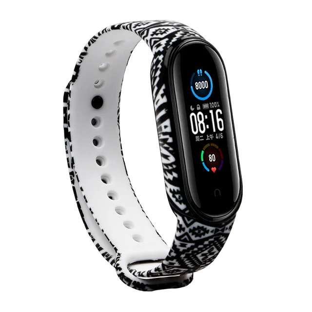 Bracelet for Xiaomi Mi Band 5 Strap Silicone Painting Flowers Belt miband 5 accessories Wrist Strap for Xiaomi Band 6 Mystery