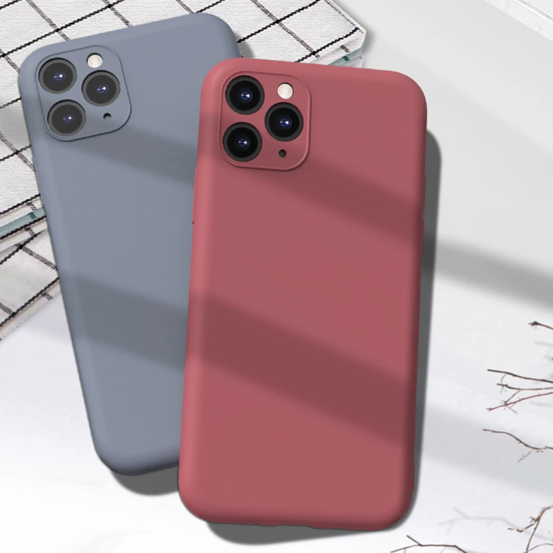 

Mobile Phone Case For iPhone 11 Liquid Silicone Solid Plain For iPhone 11 11 Pro Max All-inclusive camera liquid soft case