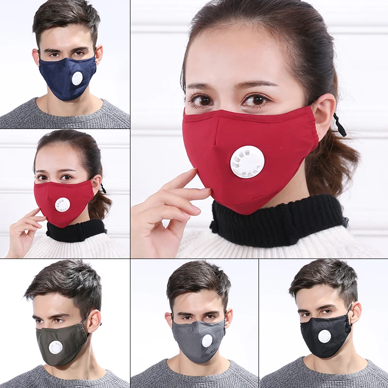 Winter Activated Cotton Mask Carbon Anti Dust Cycling Cotton Face Mask w/ Breathing Valve Practical Outdoor tools