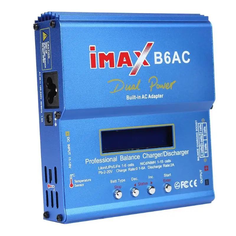 IMAX B6AC 80 Вт Батарея баланс зарядное устройство Dis зарядное устройство хранения данных время разряда функция ограничения с хранения данных для радиоуправляемого дрона