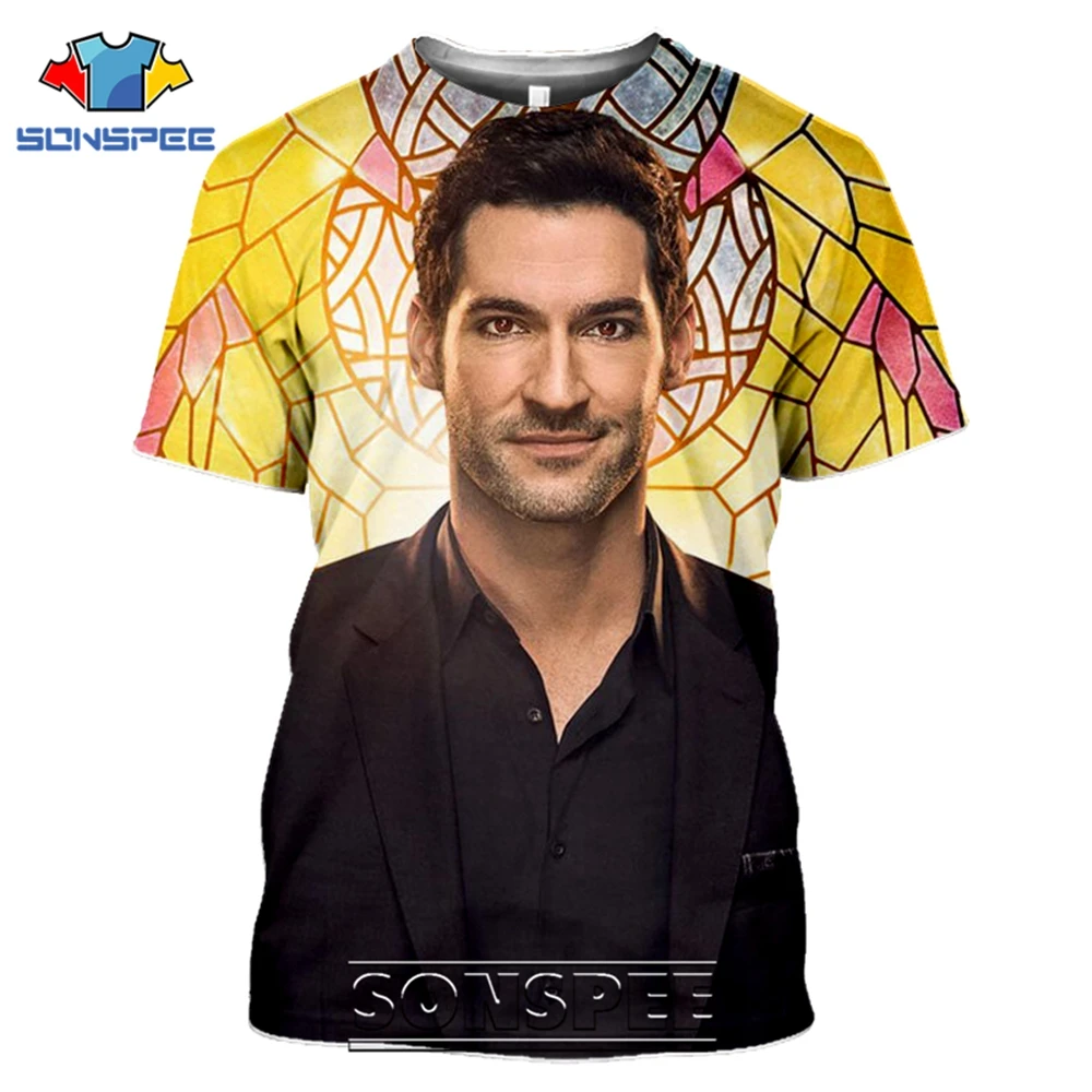 SONSPEE T-shirts Lucifer Morningstar 3D Print Men Women Casual Fashion Hip Hop Short Sleeve Streetwear Devil Tees Tops Shirt (13)
