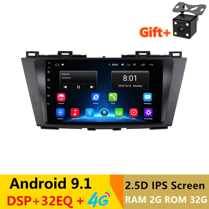 Best 9" 2.5D IPS Android 9.1 Car DVD Multimedia Player GPS for Mazda 5 2009 2010 2011 2012 2013  car radio DSP 32EQ stereo navigation 0