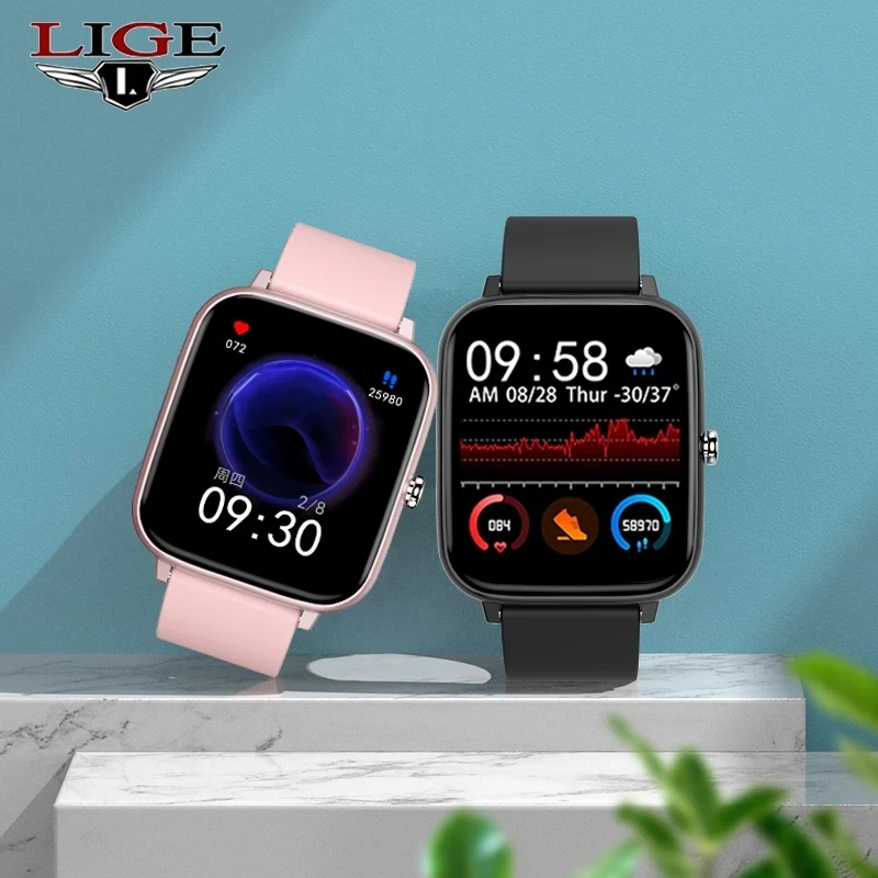 LIGE 2021 Smart Watch Women Men Smart watch For Android IOS Electronics Smart Clock Fitness Tracker Silicone Strap Smart-watch