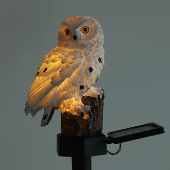 

Outdoor Garden Sculptures solar LED Lamp Owl Shape for Garden Decoration Waterproof Bird Resin Yard Garden Decor Sculptures
