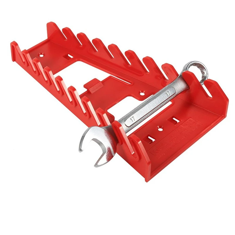 Plastic Red 9 Slot Wrenches Rack Standard Organizer Holder Tools Wall Mounted Simple Portable  Dressing table essentials