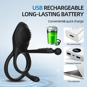 Penis Vibration Ring Cock Prostata Massage Delay Ejaculation Clitoris Stimulator Anal Beads Vibro Panties Sex Toys For Couples 4