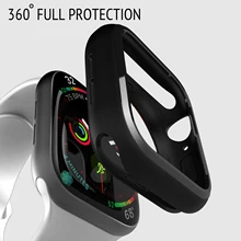 Бампер для apple watch series 5/4 40 мм 44 чехол для наручных часов iwatch, черный ТПУ чехол slim fit протектор ультра-тонкий полоса 40 мм 44 мм