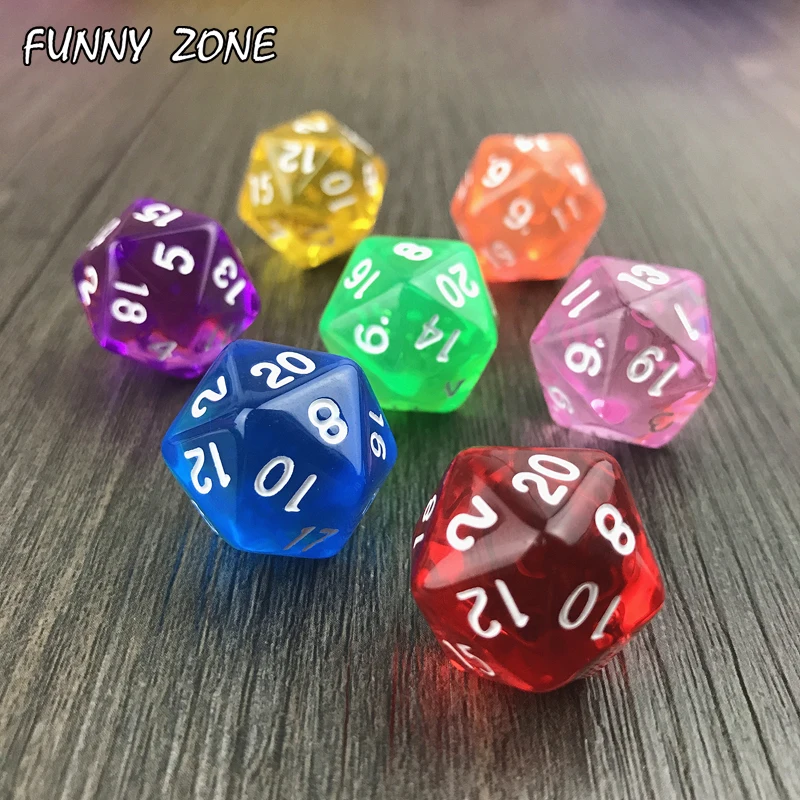 Dnd Polyhedral D20 10 шт./компл. высококачественные прозрачные/Прозрачные Цифровые кости