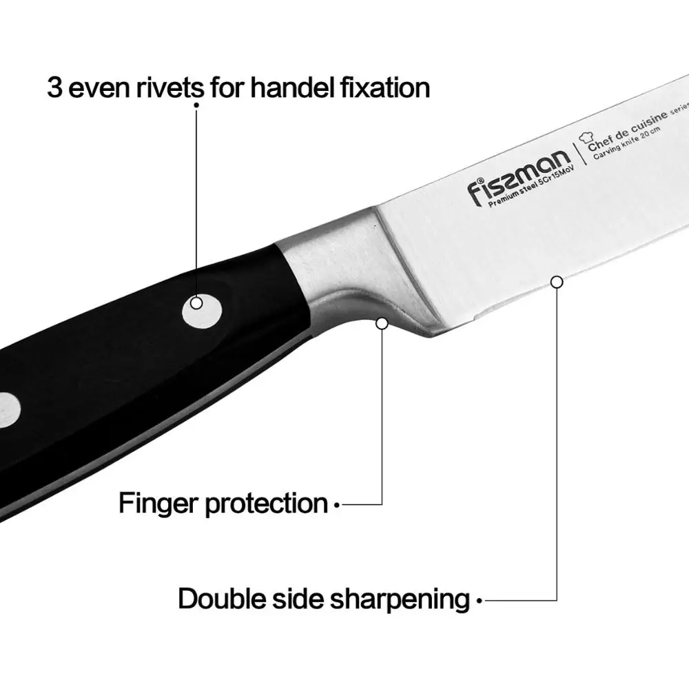 FISSMAN 8 дюймовый Нож для нарезки поварской кухни немецкий стальной нож
