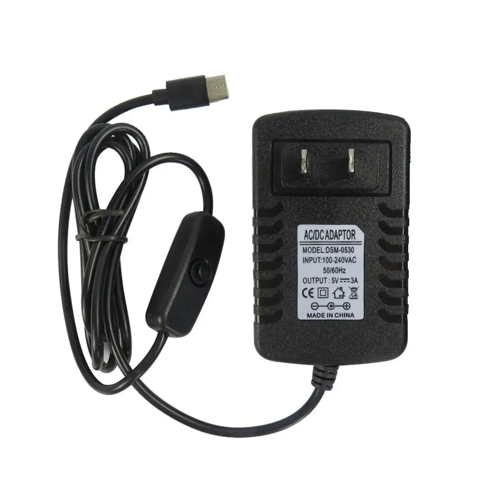 

5V/ 3A Type-C Power Adapter For Raspberry Pi 4 /4B USB Power Charger With Switching